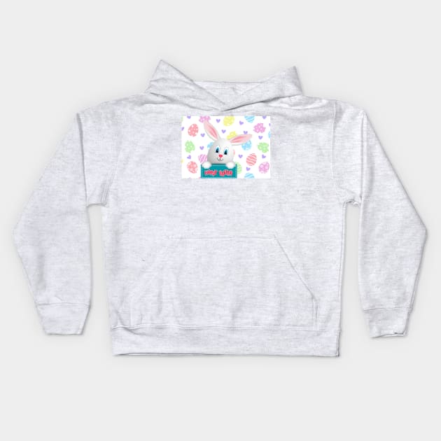 Happy Easter Bunner 2022 Kids Hoodie by Boztik-Designs